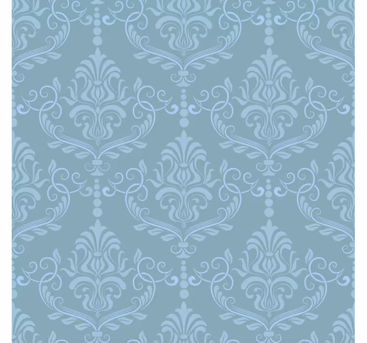 Papel tapiz para recámara barroco azul elegante - TenVinilo
