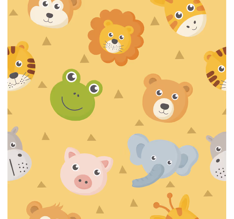 Papel tapiz animales Área de juego de animales coloridos - TenVinilo