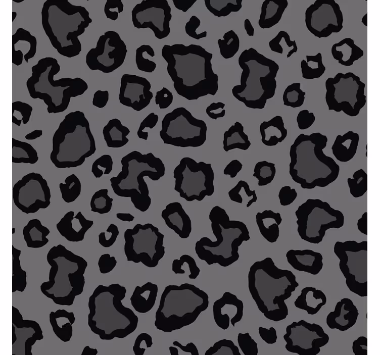 Papel tapiz animales patrón de leopardo negro y gris - TenVinilo