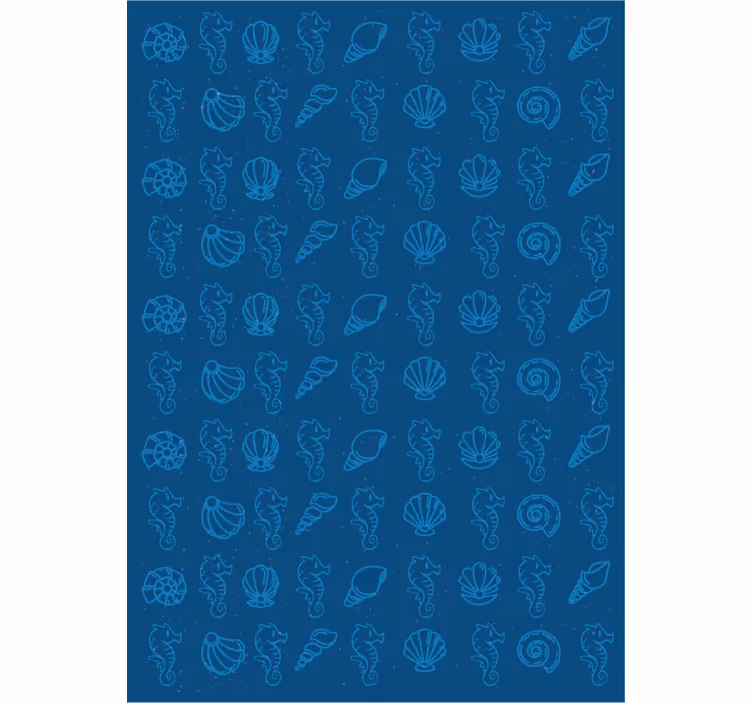 Papel tapiz animales con conchas y caballitos de mar - TenVinilo