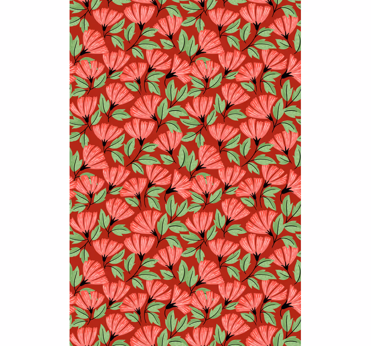 Papel tapiz para recámara superposición floral - TenVinilo