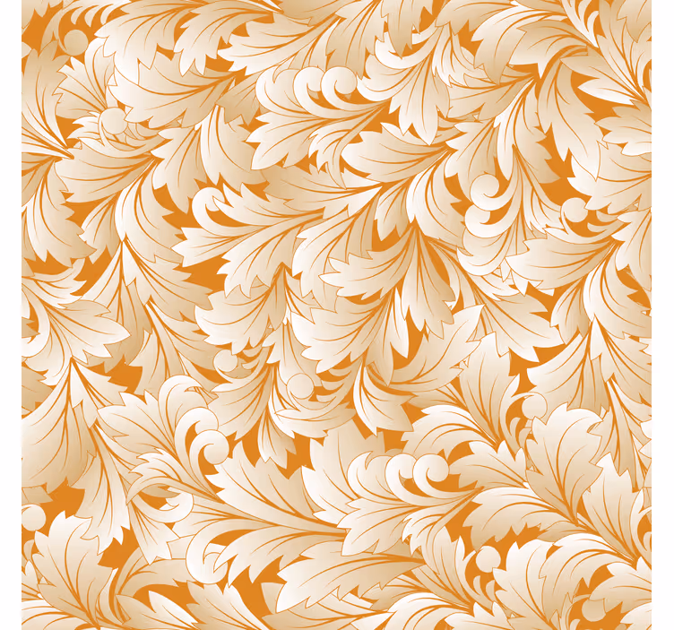 Papel tapiz para recámara patrón de hojas ornamentadas - TenVinilo