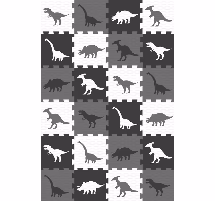 Papel tapiz animales rompecabezas gris - TenVinilo