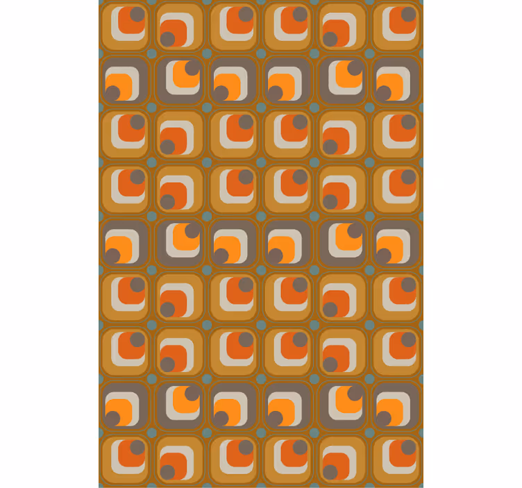 Papel tapiz oficina patrón retro de cuadrados 70's - TenVinilo
