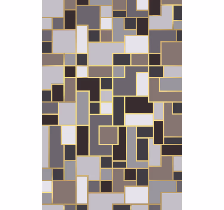 Papel tapiz pasillo mosaico de rectángulos grises - TenVinilo