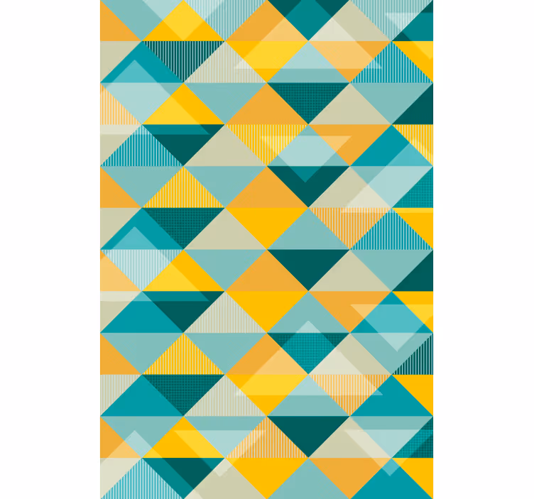 Papel tapiz pasillo array de triángulos geométricos - TenVinilo