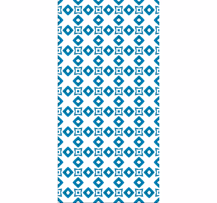 Papel tapiz pasillo diseño diamante azul geométrico - TenVinilo