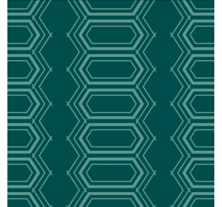 Papel tapiz comedor patrón de círculos verdes geométricos - TenVinilo