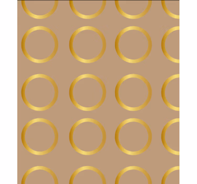 Papel tapiz comedor patrón geométrico círculos dorados - TenVinilo