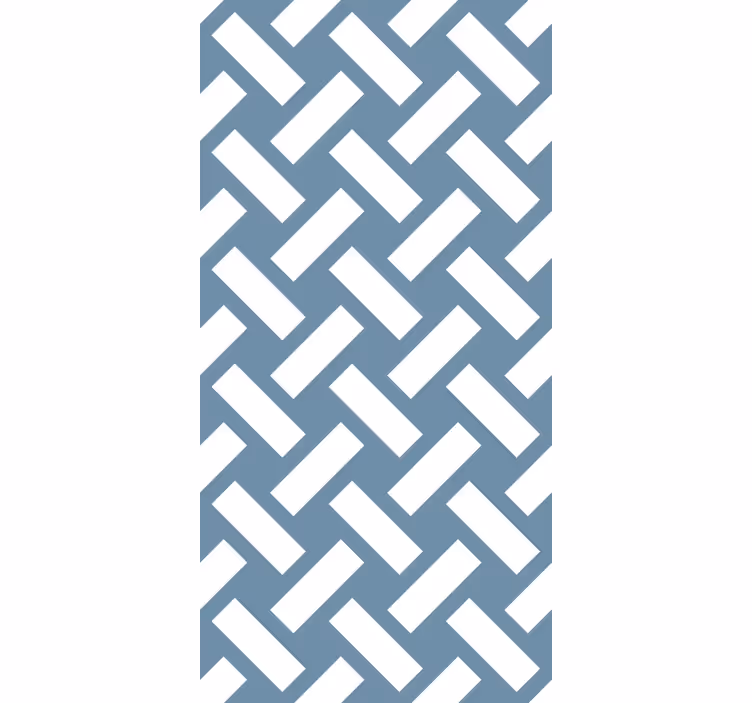 Papel tapiz comedor patrón cuadrado azul geométrico - TenVinilo