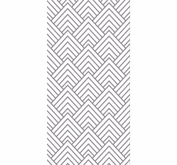 Papel tapiz comedor patrón triángulos blancos - TenVinilo