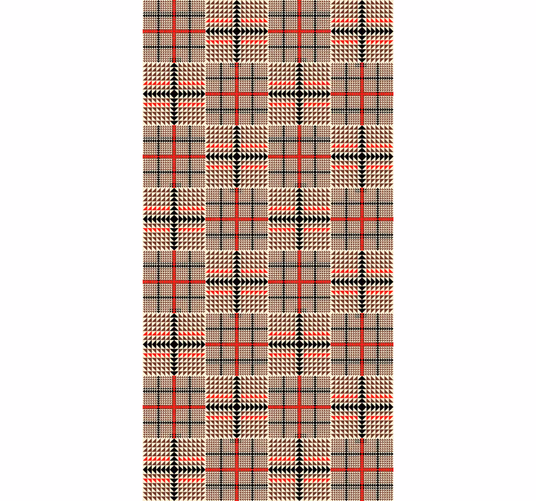 Papel tapiz comedor patrón de cuadros marrón - TenVinilo