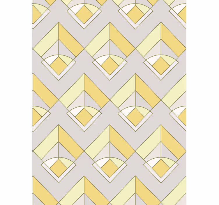 Papel tapiz geométrico en amarillo y gris - TenVinilo