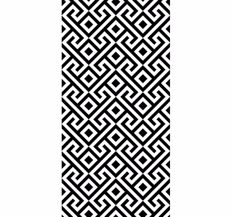 Papel tapiz geométrico patrón audaz en blanco y negro - TenVinilo