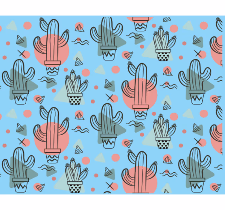 Papel tapiz naturaleza cactus patrón - TenVinilo