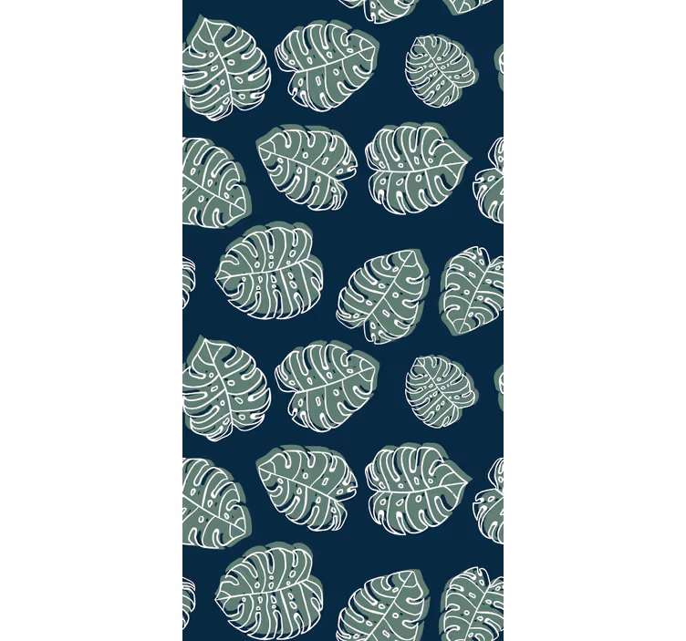Papel tapiz naturaleza monstera deliciosa verde y azul - TenVinilo