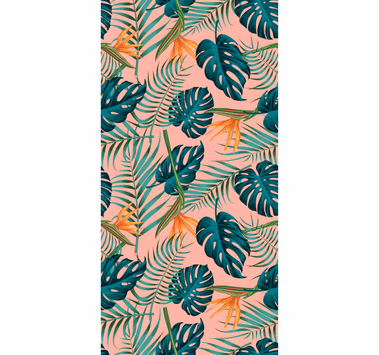 Papel tapiz naturaleza hoja tropical expuesta - TenVinilo