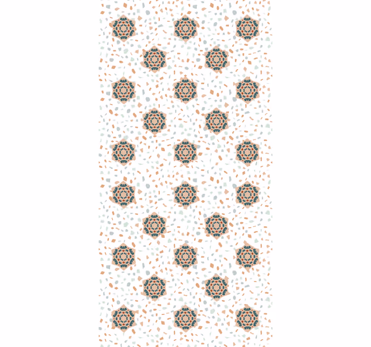 Papel tapiz textura terrazzo con flores - TenVinilo