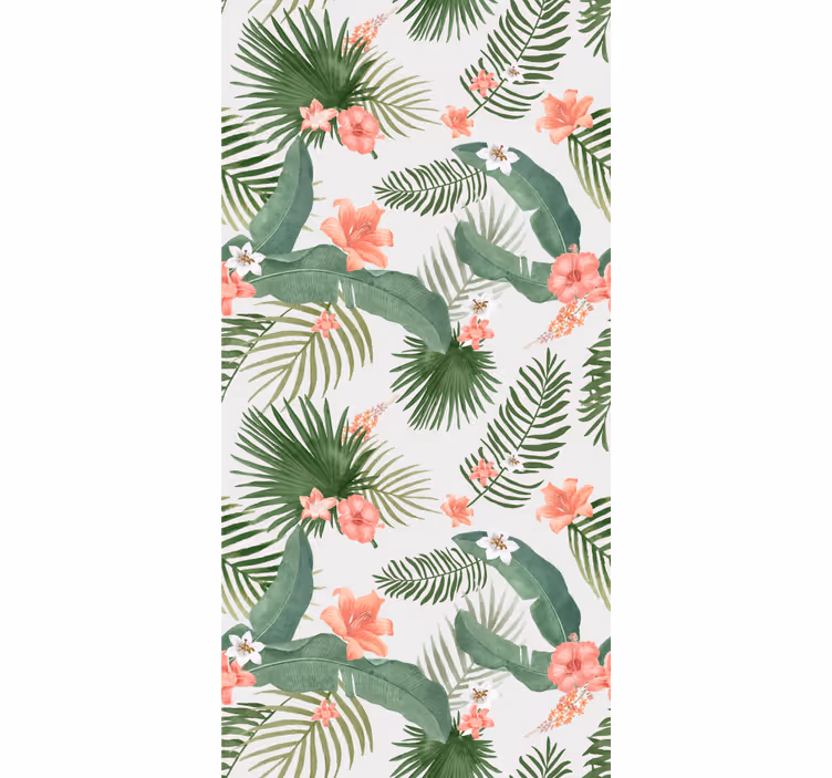 Papel tapiz infantil patrón de plantas estilo hollywood - TenVinilo