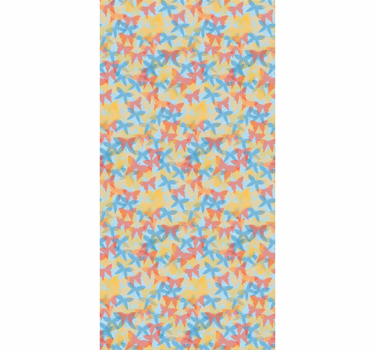 Papel tapiz infantil naranja amarillo y azul - TenVinilo