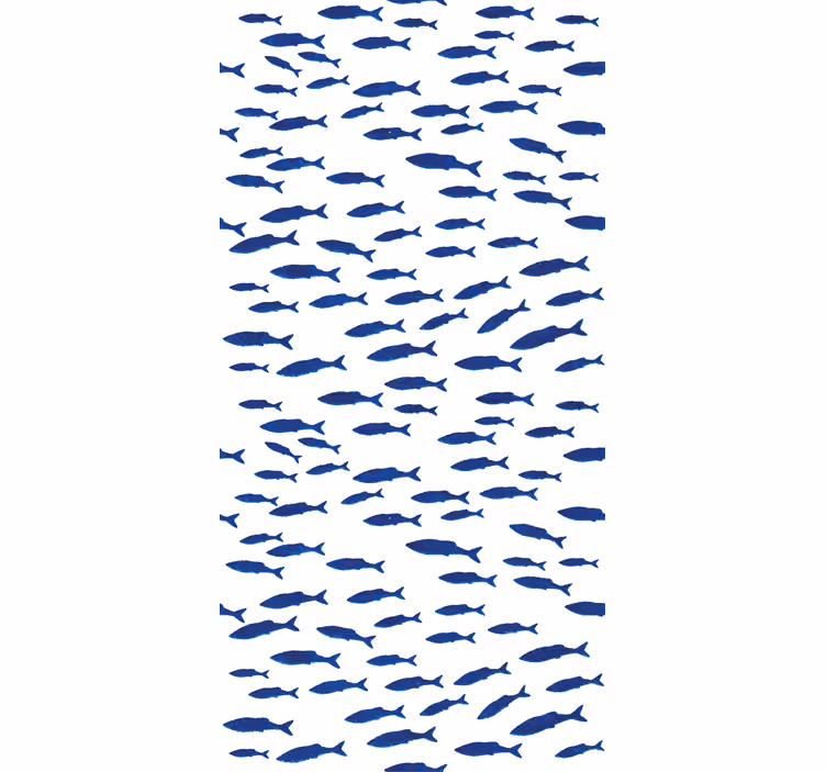 Papel tapiz infantil patrón de peces en grupo - TenVinilo