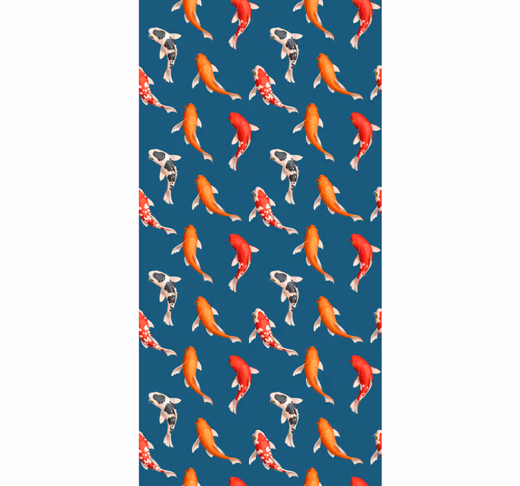 Papel tapiz infantil diseño de peces koi - TenVinilo