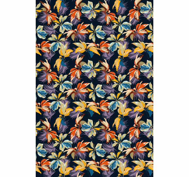 Papel tapiz pasillo diseño floral de lirio tigre - TenVinilo