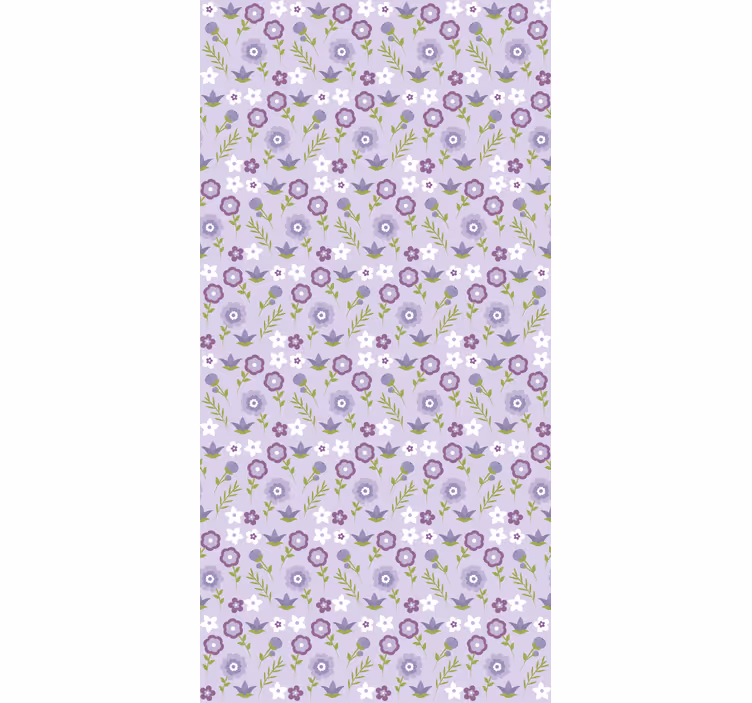 Papel tapiz pasillo armonía de patrones florales - TenVinilo