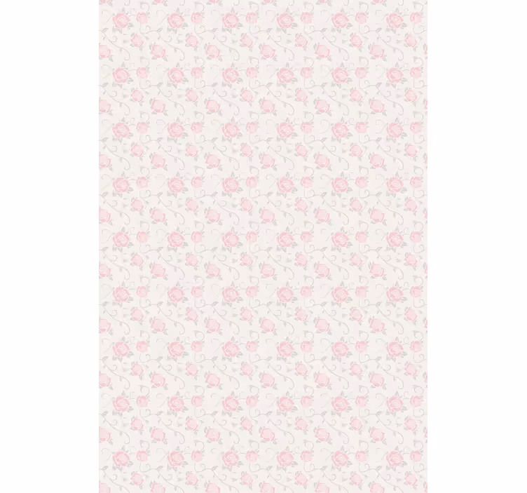 Papel tapiz pasillo rosas rosadas delicadas - TenVinilo