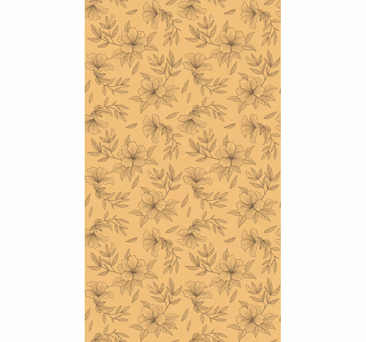 Papel tapiz pasillo con patrones estilizados beige - TenVinilo