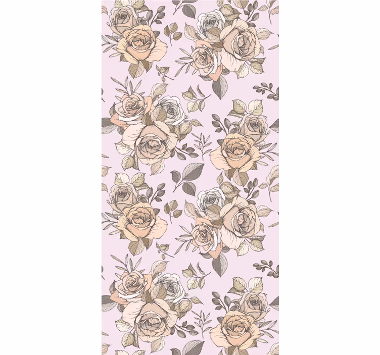 Papel tapiz pasillo motivo de rosas elegantes - TenVinilo