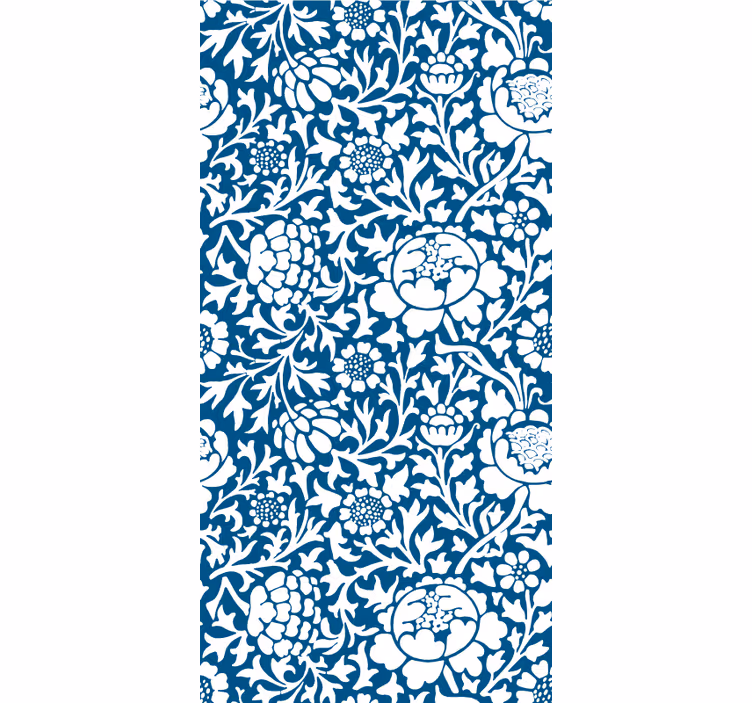 Papel tapiz pasillo patrón vintage azul - TenVinilo