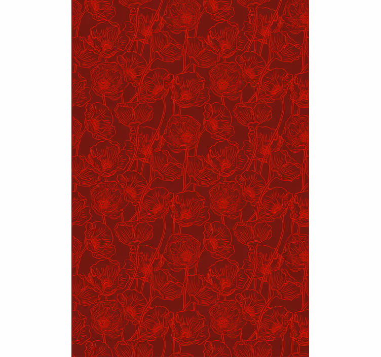 Papel tapiz pasillo patrón rojo intrincado - TenVinilo