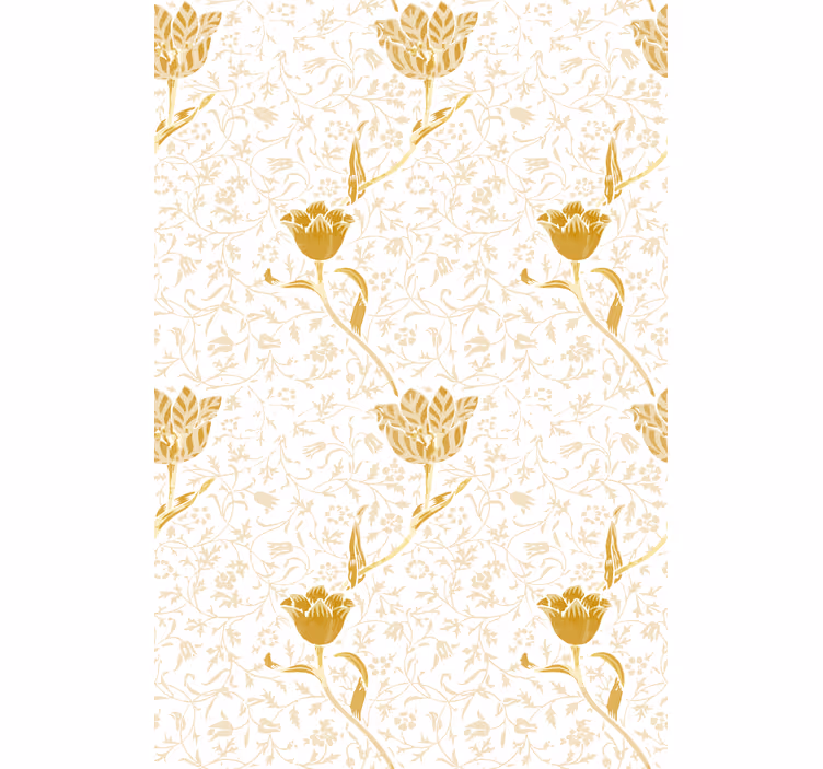 Papel tapiz pasillo patrón elegante dorado - TenVinilo