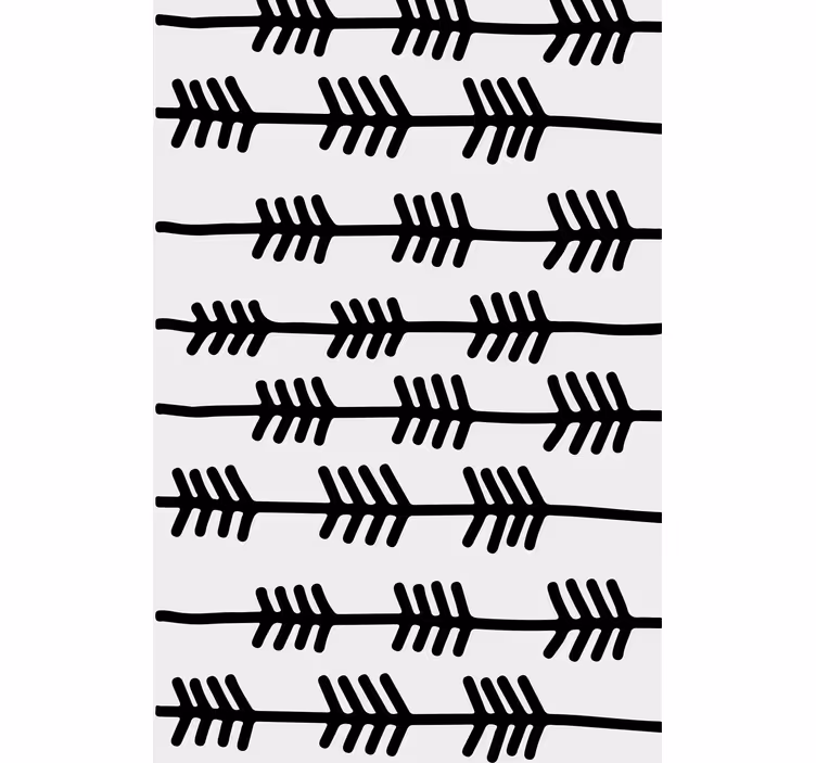 Papel tapiz nórdico flechas abstractas negras sobre blanco - TenVinilo