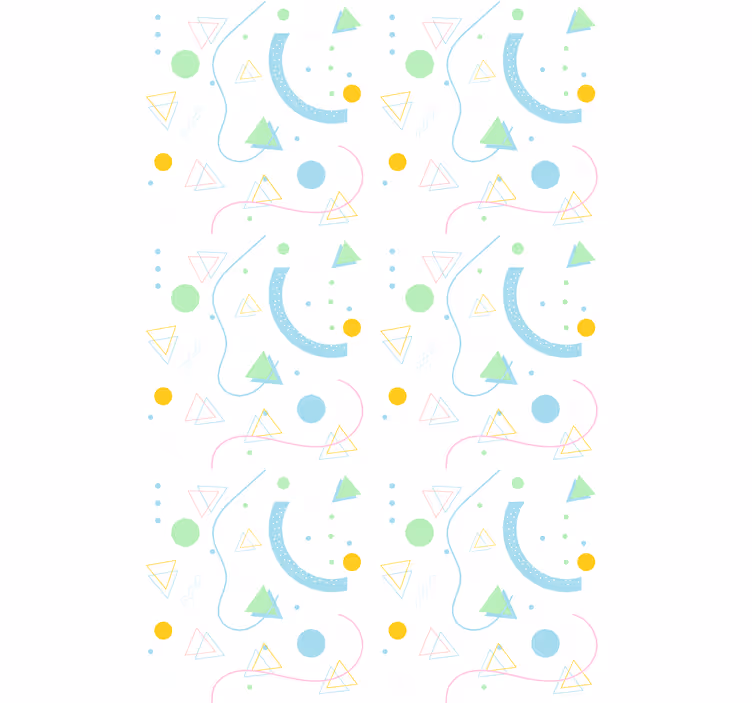 Papel tapiz nórdico triángulos verdes y azules - TenVinilo