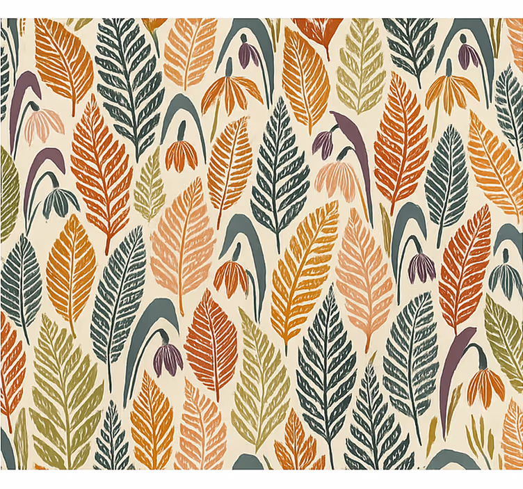 Papel tapiz nórdico flores de campanilla multicolores - TenVinilo