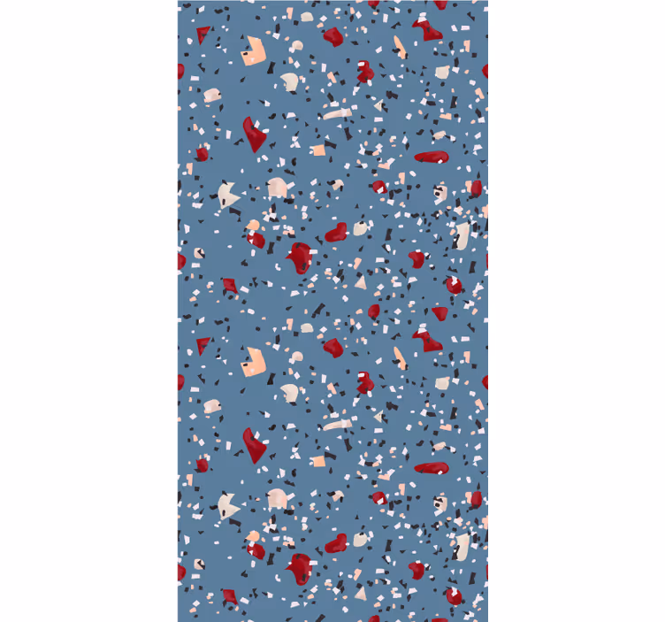 Papel tapiz textura terrazzo geométrico azul - TenVinilo