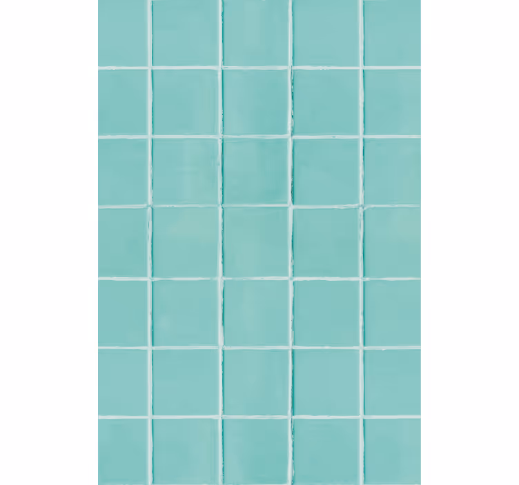 Papel tapiz para sala superficie azulejada turquesa - TenVinilo