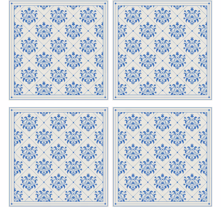 Papel tapiz azulejos patrón floral y ornamental vintage - TenVinilo