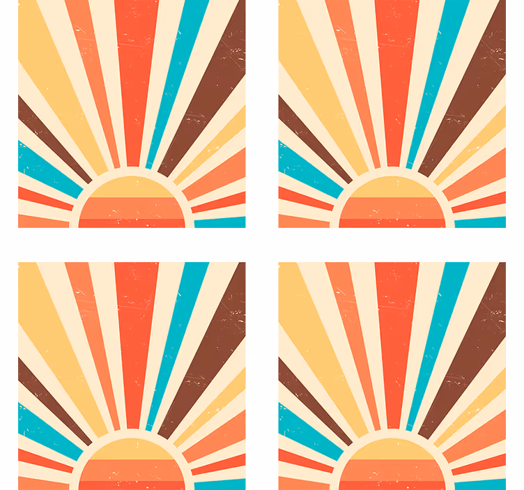 Papel tapiz vintage atardecer abstracto vintage - TenVinilo