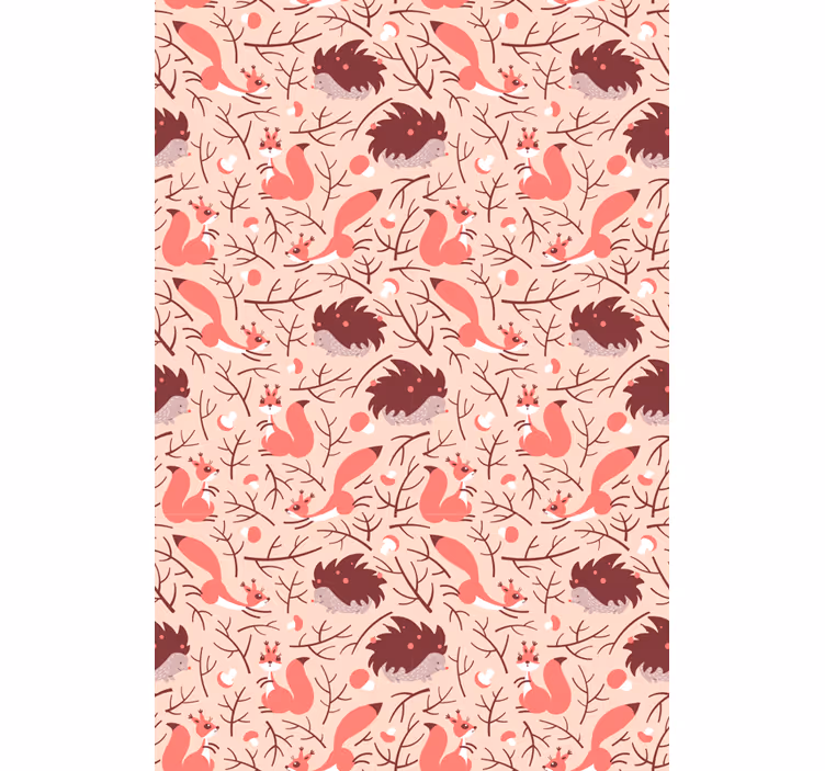 Papel tapiz dinosaurios ardillas y erizos - TenVinilo