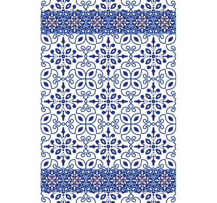 Papel tapiz oficina diseño clásico azul y blanco - TenVinilo