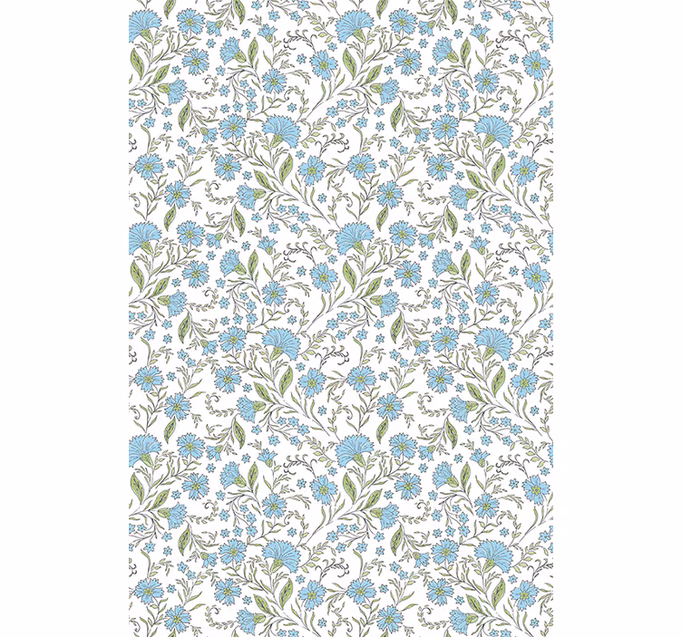 Papel tapiz oficina flor sobre fondo blanco - TenVinilo