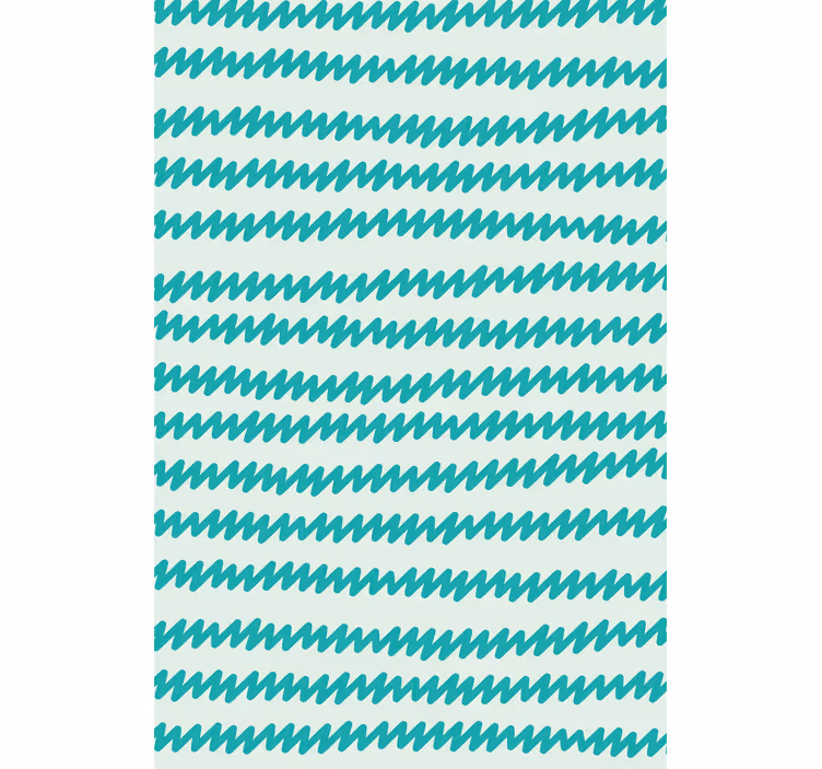 Papel tapiz oficina zig zag a mano acuamarina y blanco - TenVinilo