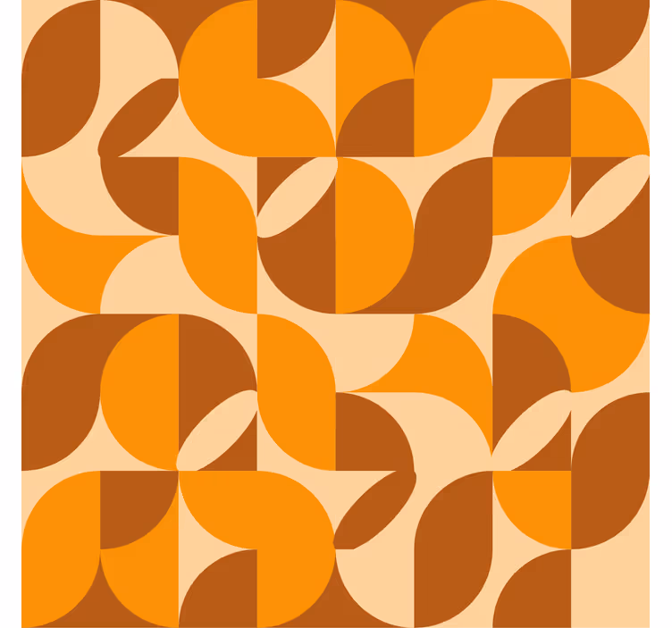 Papel tapiz moderno figuras retro naranjas - TenVinilo