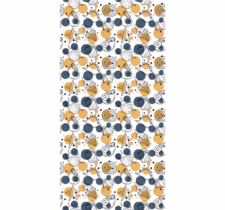 Papel tapiz moderno con diseño de conchas - TenVinilo