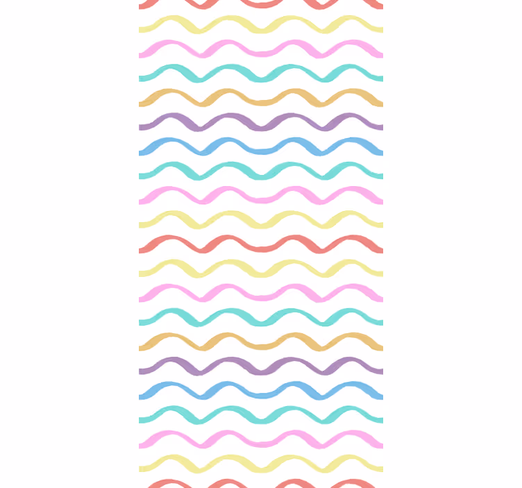 Papel tapiz infantil líneas onduladas coloridas - TenVinilo