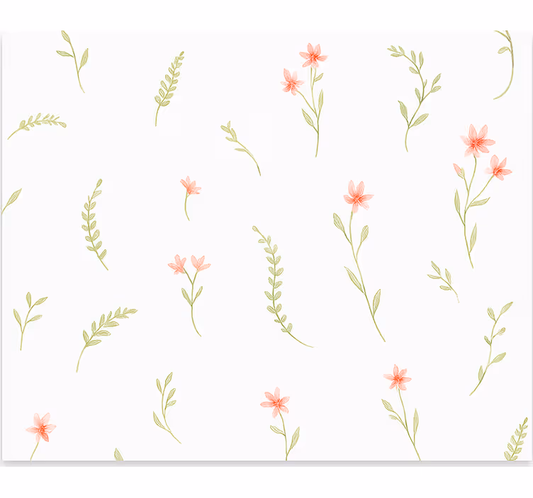 Papel tapiz infantil flores de pradera pastel - TenVinilo
