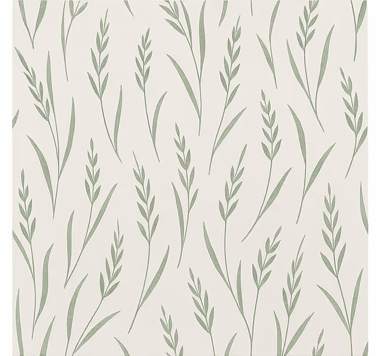 Papel tapiz comedor estampado de hojas de trigo verde - TenVinilo